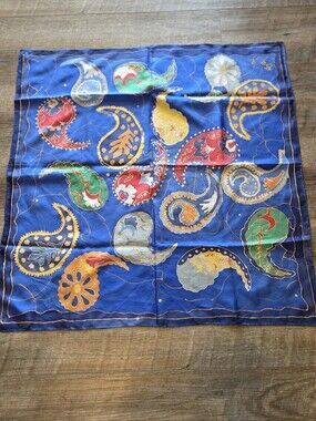 Silk Rolled Edge Paisley Scarf